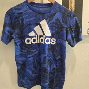 Adidas Kids Blue Graphic T-Shirt Size M